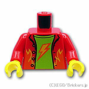 レゴ パーツ トルソー - ファイヤーパターンのジャケット [ Red / レッド ] | LEGO純正品の バラ 売り