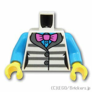 レゴ パーツ トルソー - 蝶ネクタイ付きジャケット [ White / ホワイト ] | LEGO純正品の バラ 売り