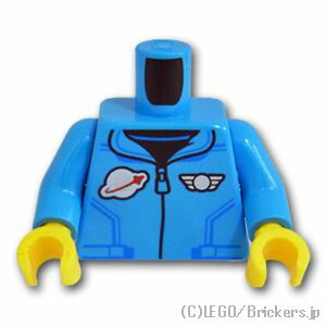 レゴ パーツ トルソー - クラシックスペースジャケット [ Dark Azure / ダークアズール ] | LEGO純正品の バラ 売り