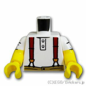 レゴ パーツ トルソー - 袖をまくったシャツとサスペンダー  | LEGO純正品の バラ 売り