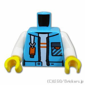 レゴ パーツ トルソー - オープンジャケット [ Md,Azure / ミディアムアズール ] | LEGO純正品の バラ 売り