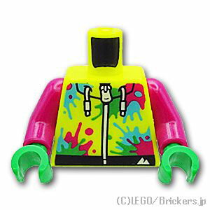 レゴ パーツ トルソー - スプラッシュ模様のジャケット [ Neon Yellow / ネオンイエロー ] | LEGO純正品の バラ 売り