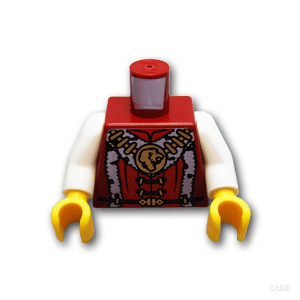 レゴ パーツ トルソー - ライオンメダルとファー [ Dark Red / ダークレッド ] | LEGO純正品の バラ 売り