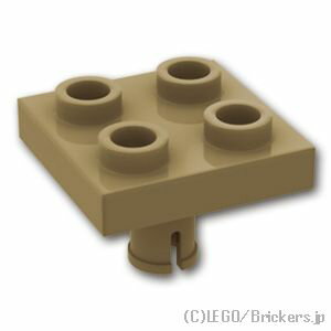 レゴ パーツ プレート 2 x 2 - ボトムピン [ Dark Tan / ダークタン ] | LEGO純正品の バラ 売り