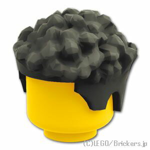 レゴ パーツ ミニドール ヘア - カールとポンパドールのショート [ Black / ブラック ] | LEGO純正品の バラ 売り