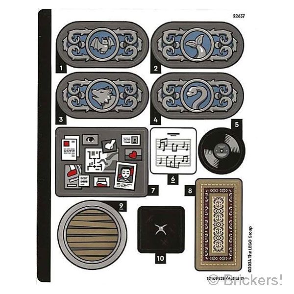 レゴ シール ステッカー - ウェンズデー # 76781 シート 1 (10109628/6501601) | LEGO純正品
