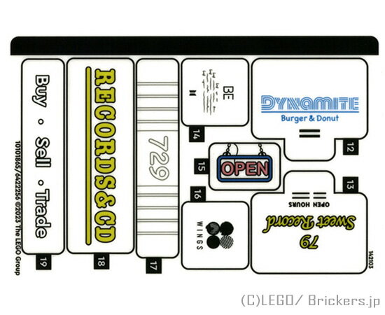 レゴ シール ステッカー LEGO ideas BTS 21339 - Sheet 2(10101865/6422256) LEGO純正品