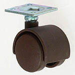 八幡ねじ 双輪キャスター 40 ナイロン 茶(4)