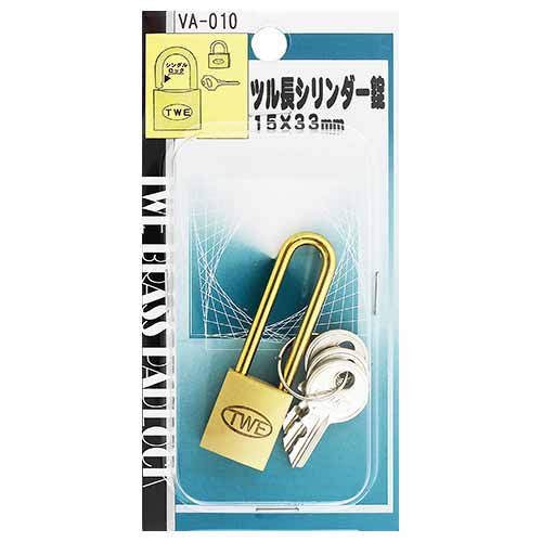 【メール便可】WAKI 和気産業 ツル長シリンダー錠 15×33mm VA-010