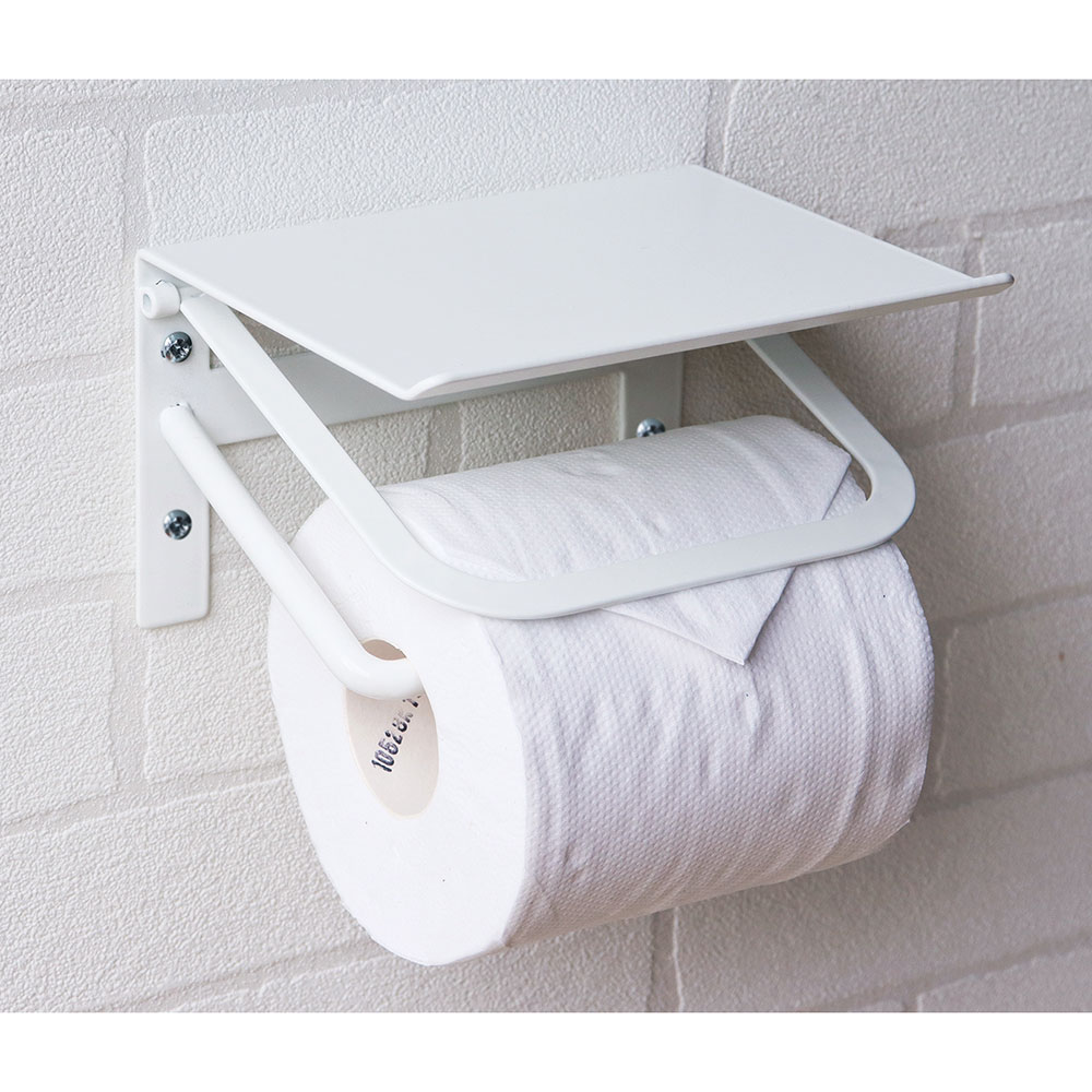 【メーカー直送】MOJYU アイアントイレットペーパーホルダー Abel アベル シングル ホワイト PH-002