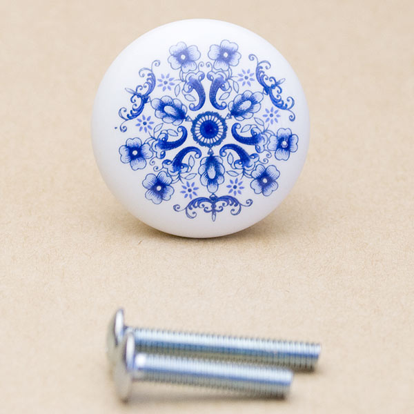 【メール便可】WAKI 和気産業 セラミックつまみ 32mm 白花04 TW-151