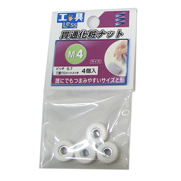【メール便可】八幡ねじ 貫通化粧ナット M4 4個入