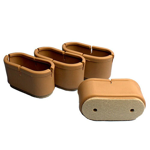 WAKI 和気産業 ワイドフェルトキャップ 長丸脚用 ブラウン 4個入 幅22mm～28mm×長さ55mm～60mm用 GK-705 [2]