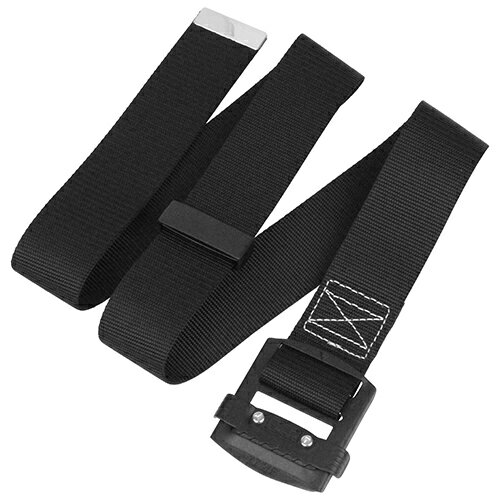 軽量のアルミ製バックル式の作業ベルトです。一般作業用ベルトスライドバックルで、スピーディにサイズ調整が可能です。サイズ：幅80×高さ280×奥行40mm重量：200gベルト幅：50mm最大有効寸法：1280mmバックル色：ブラックベルト色：ブラックベルト：ナイロンバックル：アルミ合金※用途以外には使用しないで下さい。※合成繊維製品ですので、火気、薬品等に近づけないで下さい。※本体及び金具に傷が不具合がある場合は使用をしないで下さい。※仕様・外観等は改良のため予告なく一部変更する事があります。