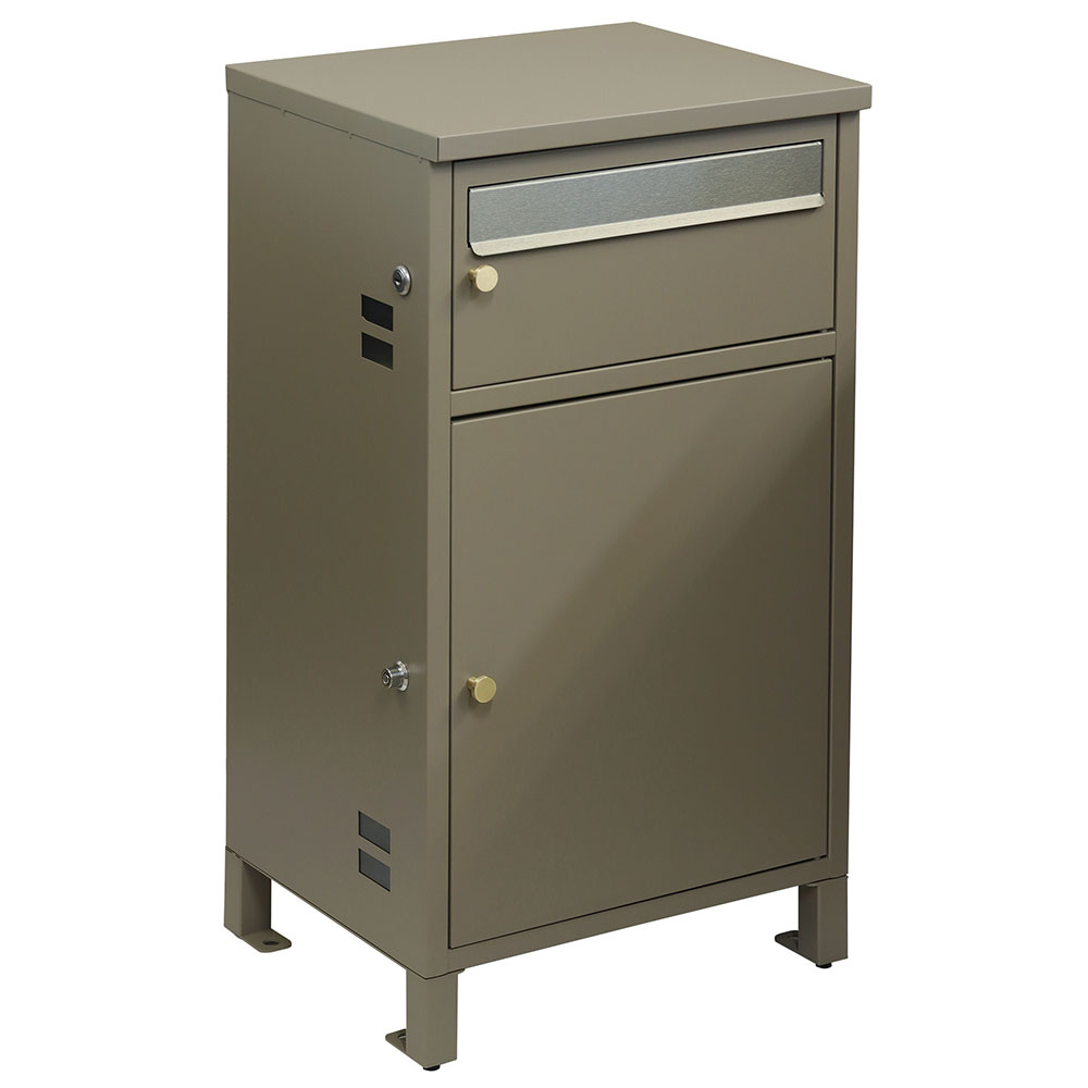 【メーカー直送】MOJYU 宅配ボックス付ポスト Mina ミーナ ミルクティーベージュ PBX-063