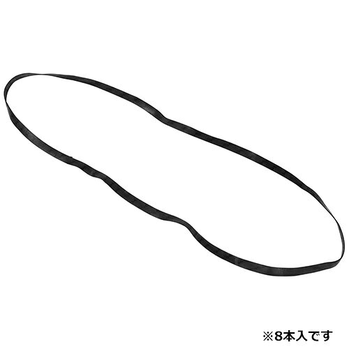 輪状タイプのゴムバンドです。トラックのホロ掛けやシート張り、荷物の固定・結束未使用タイヤチューブを採用で、従来品に比べ品質が安定し耐久性に優れています。サイズ：幅18×高さ1200×奥行5mm重量：80g幅：18mm折径：90～120cm8本入プチルゴム