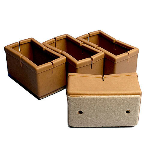 WAKI 和気産業 ワイドフェルトキャップ 長角脚用 ブラウン 4個入 幅24mm～30mm×長さ50mm～55mm用 GK-805 [2]