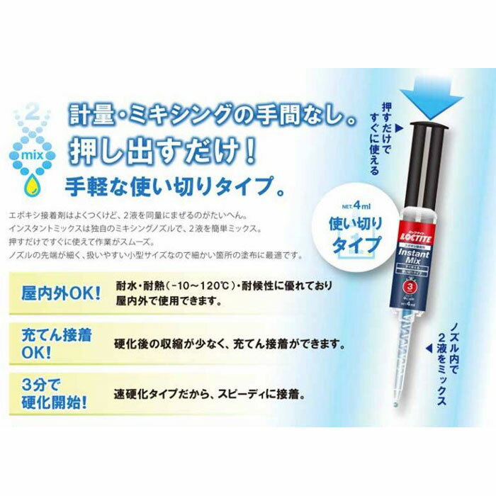【メール便可】ヘンケルジャパン LOCTITE インスタントミックス 高強度エポキシ接着剤 4ml LIM-004