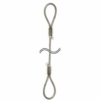 【メール便可】八幡ねじ YHロープ両端クランプ透明 YH-1 全長50cm