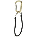 【メール便可】藤原産業 SK11 アルミカラビナ コード付き ゴールド SAC-80WC