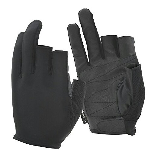 【メール便可】おたふく手袋 FUBAR フーバーシンセティックレザーグローブ FB-62 L 3フィンガーレスモデル ブラック