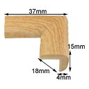 【メール便可】カーボーイ 安心クッション コーナー用 極細 木目 ライト 約巾15×長37×高15×厚4mm