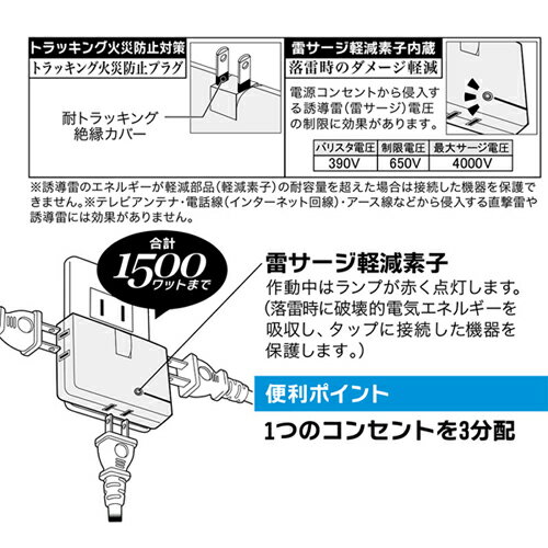 【メール便可】オーム電機 雷に強いコーナータッ...の紹介画像2