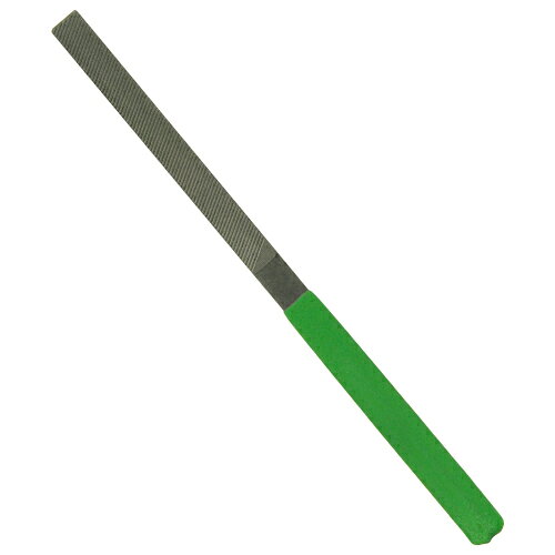 熟練のやすり職人が丹精込めて作っていますので、快い切れ味、快適な作業性が実感できます。 竹、合成樹脂、プラスチック、パテ、ワックス、発泡樹脂などの研磨作業。 切削粉が詰まりにくく、綺麗な仕上げ面です。 やすりの街、広島県仁方産です。 サイズ：幅13×高さ200×奥行き8mm 重量：47g 全長：200mm 形状：平 適応材：竹・合成樹脂・パテ・ワックスなど Fカット目