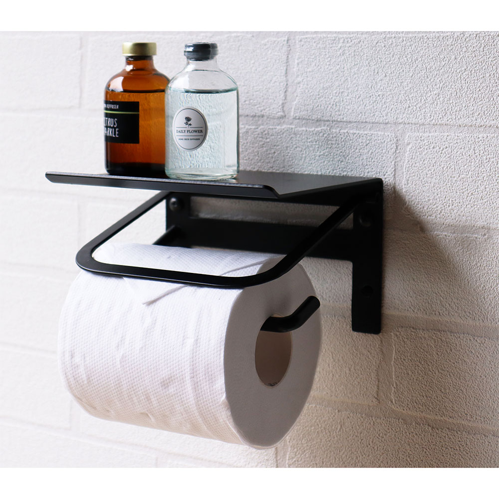 【メーカー直送】MOJYU アイアントイレットペーパーホルダー Abel アベル シングル ブラック PH-001