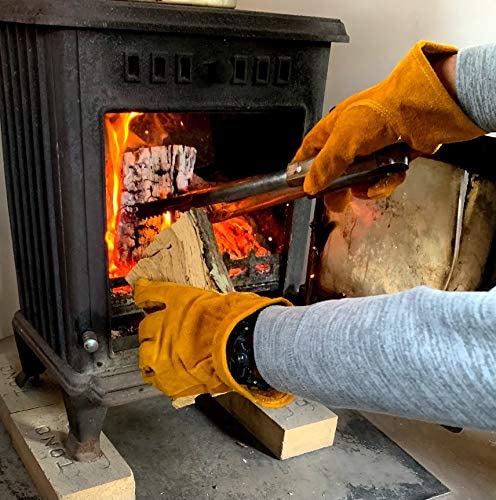 バーべーキューBBQ 耐熱牛革グローブ キャンプ 焚火 ストーブ 薪割 防寒作業用手袋 ストーブグローブ アウトドア フリーサイズ通販格安セール情報 楽天 通販