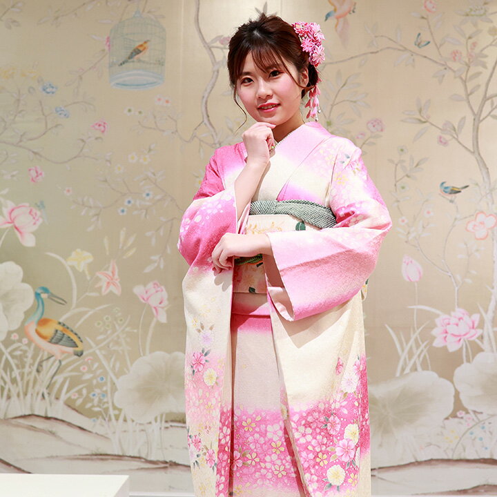 【レンタル振袖】【送料無料】 振り袖レンタル 振袖レンタルセット ピンク 桜 FS-548 成人式 振袖セット 成人式振袖レンタル 結婚式振袖レンタル 20歳振袖レンタル 式典振袖レンタル 結納振袖レンタル 振袖フルセット レンタル振袖