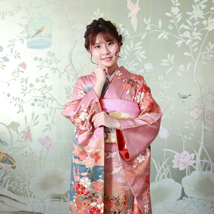 【レンタル振袖】【送料無料】 振り袖レンタル 振袖レンタルセット 成人式 ピンク 鶴・橋 FS-851 振袖セット 成人式振袖レンタル 結婚式振袖レンタル 20歳振袖レンタル 式典振袖レンタル 結納振袖レンタル 振袖レンタル 振袖