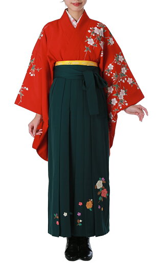 【レンタル】 レディース 袴セット 卒業式 (HK-94) 150cm 160cm 赤 濃緑 桜 女性 レディース 成人 二十歳 20歳 18歳 袴 はかま ハカマ フルセット 貸衣装 和装 卒業袴 成人袴 成人式 式典 【往復送料無料】 【レンタル】 レディース 袴セット 卒業式 (HK-94) 150cm 160cm 赤 濃緑 桜 女性 レディース 成人 二十歳 20歳 18歳 袴 はかま ハカマ フルセット 貸衣装 和装 卒業袴 成人袴 成人式 式典 【往復送料無料】