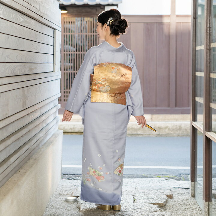 【レンタル 高級正絹 色留袖 フルセットレンタル】小町鼠色 地紙・菊（ITS-MI213）留袖 レンタル 色留め袖 結婚式 列席衣装 色留袖 入学式 卒業式 母親 叔母 式典 親戚叙勲 式典 仲人 安い 人気