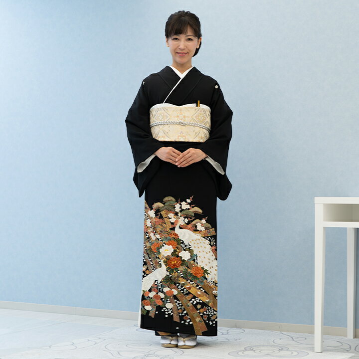 【留袖 レンタル フルセット】【往復送料無料】高級正絹 留袖 レンタル 孔雀・牡丹・蔓帯文様 TS-MI079 結婚式 母親 衣装 留袖 レンタル留袖 結婚式母親 親族 留袖 式典 叙勲 留袖 レンタル 安い オシャレ