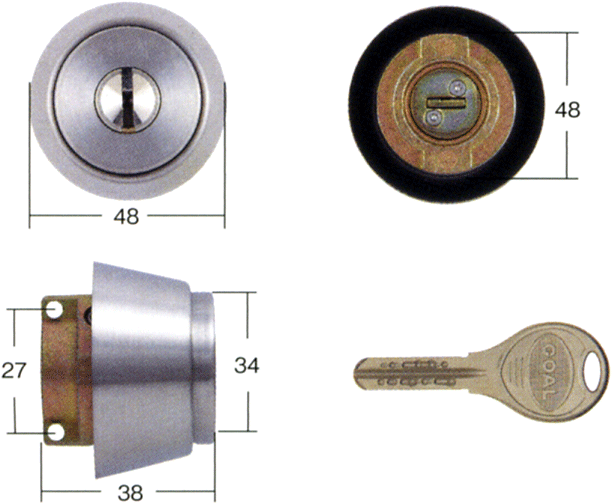 GOAL　V18シリンダー　MIWA_LA対応【ドアノブ】【ゴール】【玄関　鍵】【取替用シリンダー】【美和】【..