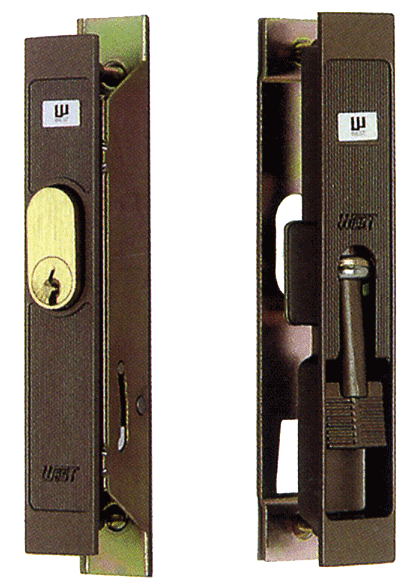 玄関　アルミサッシ用　鍵　召合せ錠　ブロンズ色【FSKH-4B】