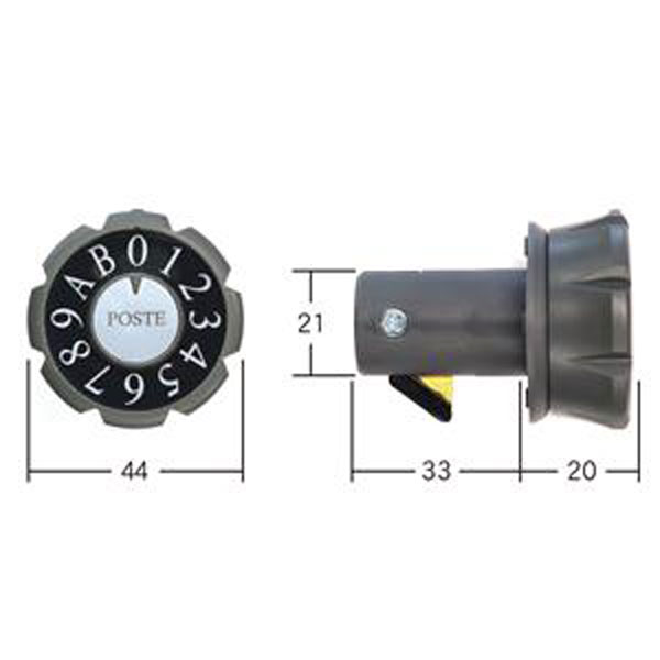 乐天商城 - 【ポスト錠】【リンタツ】PJ-61　ダイヤル錠【タテ（上吊元）用】PJ-15代替品