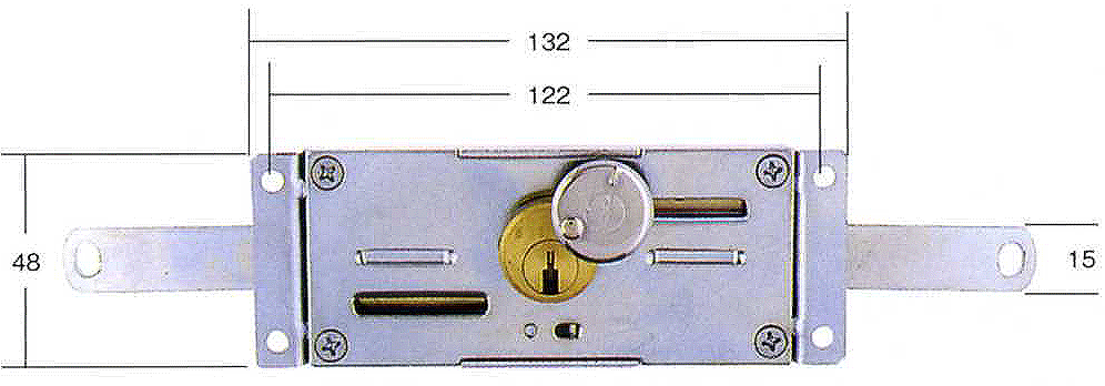 【シャッター錠】ST-1 カワカミシャッター 裏側サムターン アーム伸265mm 縮217mm【鍵2本付】【カワカミ】【交換取替用】