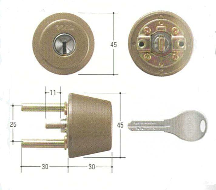 乐天商城 - GOAL V-TX DT 34mm〜37mm ケース付　＃80アンバー色【FSGCY-240】【ドアノブ】【ゴール】【玄関　鍵】【取替用シリンダー】