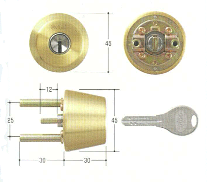 乐天商城 - GOAL V-TX DT 37mm〜40mm ケース付　＃21金色ヘアーライン【FSGCY-242】【ドアノブ】【ゴール】【玄関　鍵】【取替用シリンダー】