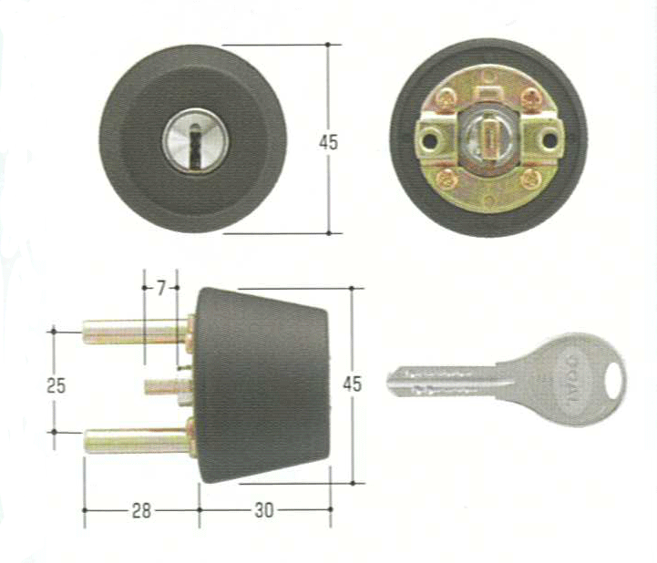 乐天商城 - GOAL V-TX DT 28mm〜31mm ケース付　＃8830黒塗装【FSGCY-253】【ドアノブ】【ゴール】【玄関　鍵】【取替用シリンダー】