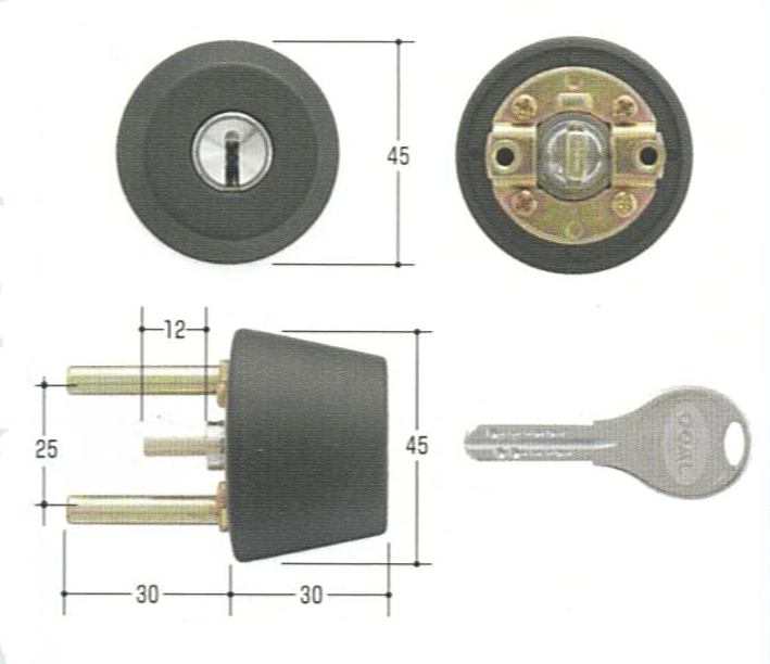 乐天商城 - GOAL V-TX DT 37mm〜40mmケース付　＃8830黒塗装【FSGCY-256】【ドアノブ】【ゴール】【玄関　鍵】【取替用シリンダー】