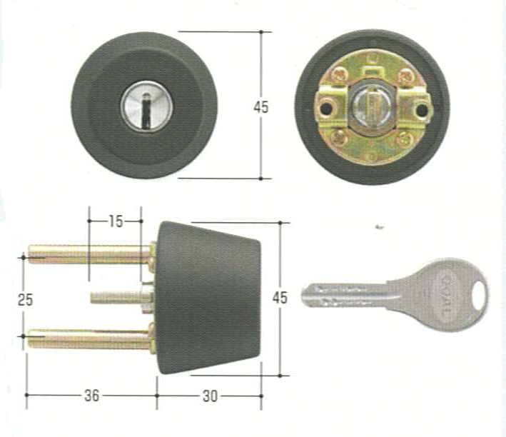 乐天商城 - GOAL V-TX DT 43mm〜46mm ケース付　＃8830黒塗装【FSGCY-257】【ドアノブ】【ゴール】【玄関　鍵】【取替用シリンダー】