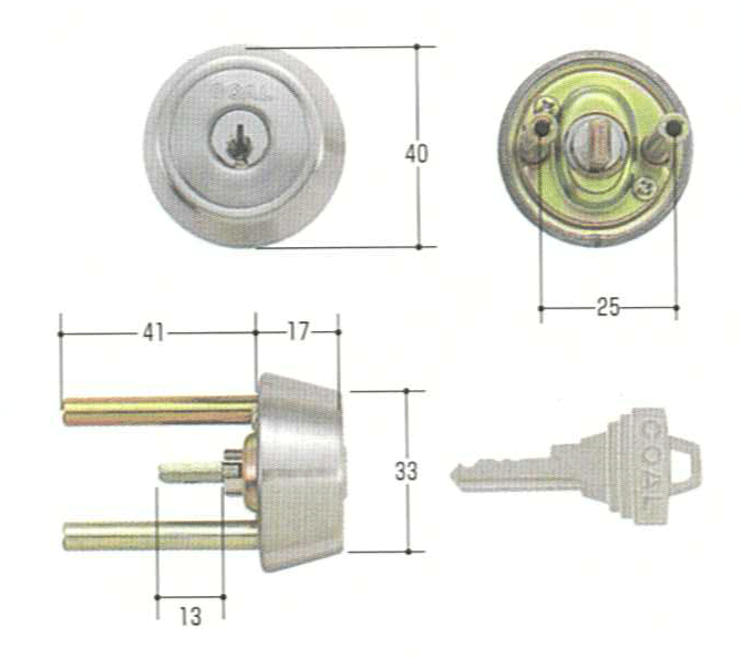 乐天商城 - GOAL TX43-40用 ケース付　＃11【FSGCY-92】【ドアノブ】【ゴール】【玄関　鍵】【取替用シリンダー】