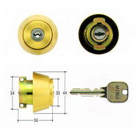 MIWA U9シリンダー　LAタイプ　ゴールド色　【FSMCY-111】【取替用シリンダー】【美和】【ミワ】