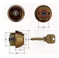 MIWA U9シリンダー　TE18タイプ　ブロンズ色　【FSMCY-131】【取替用シリンダー】【美和】【ミワ】