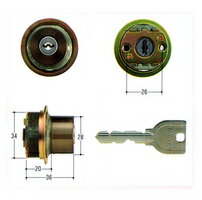 MIWA U9シリンダー　TE0-HSVタイプ　ブロンズ色　【FSMCY-196】【取替用シリンダー】【美和】【ミワ】