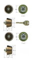 MIWA U9シリンダー　LZ.1タイプ2個同一　ブロンズ色　【FSMCY-419】【取替用シリンダー】【美和】【ミワ】