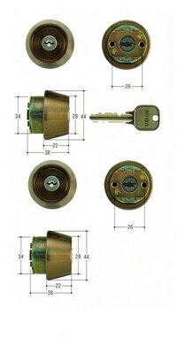 MIWA　U9シリンダー　TE22タイプ　2個同一　ブロンズ色　【FSMCY-435】【取替用シリンダー】【美和】【ミワ】